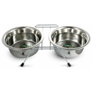 "TRIOL" миска металлическая на подставке, 2*1,60 л, 30261089