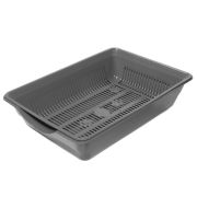 Туалет для кошек высокий с цветной сеткой «Лапки», серый, 350*250*90мм	20432025